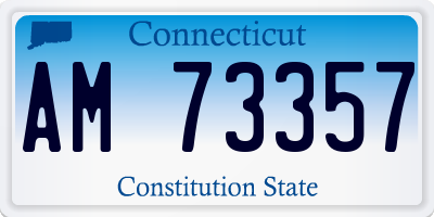 CT license plate AM73357