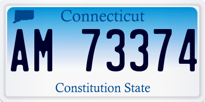 CT license plate AM73374