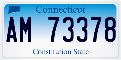 CT license plate AM73378