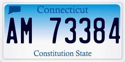 CT license plate AM73384