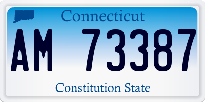 CT license plate AM73387