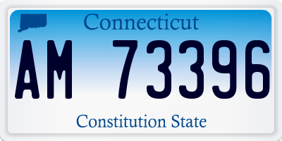 CT license plate AM73396