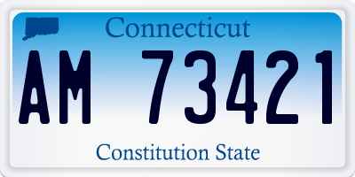 CT license plate AM73421