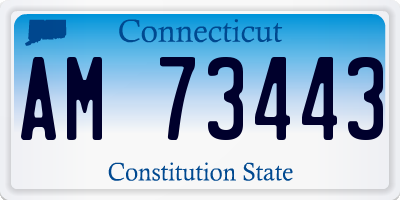 CT license plate AM73443