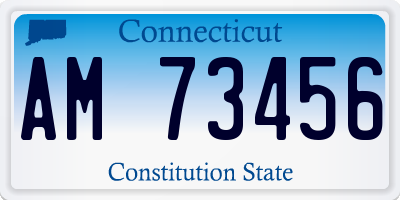 CT license plate AM73456
