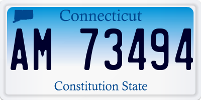 CT license plate AM73494