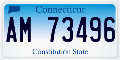 CT license plate AM73496