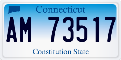 CT license plate AM73517