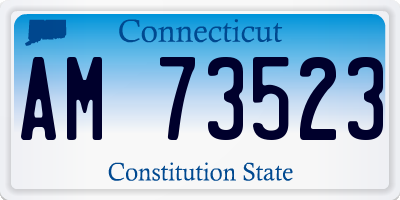 CT license plate AM73523