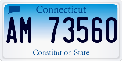 CT license plate AM73560