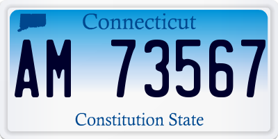 CT license plate AM73567