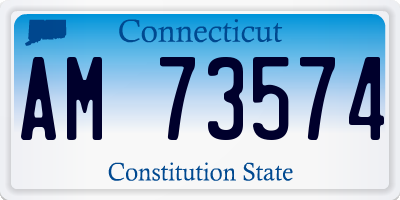CT license plate AM73574