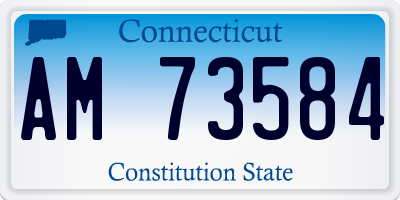 CT license plate AM73584