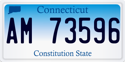 CT license plate AM73596