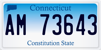 CT license plate AM73643