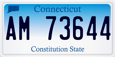 CT license plate AM73644