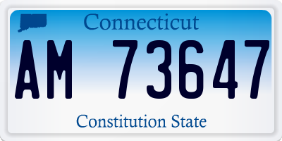 CT license plate AM73647