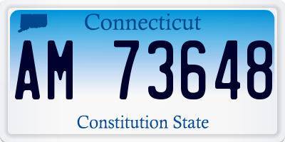 CT license plate AM73648