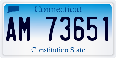 CT license plate AM73651