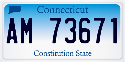 CT license plate AM73671
