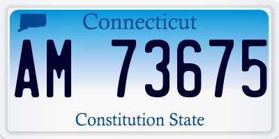 CT license plate AM73675