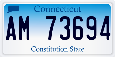 CT license plate AM73694