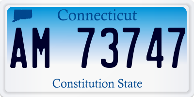 CT license plate AM73747