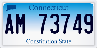 CT license plate AM73749