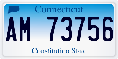 CT license plate AM73756