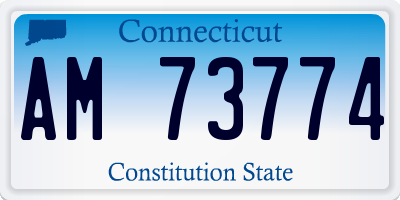 CT license plate AM73774