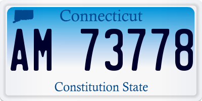 CT license plate AM73778