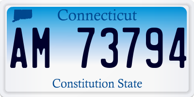 CT license plate AM73794