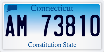 CT license plate AM73810
