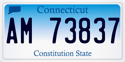 CT license plate AM73837