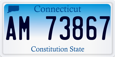 CT license plate AM73867