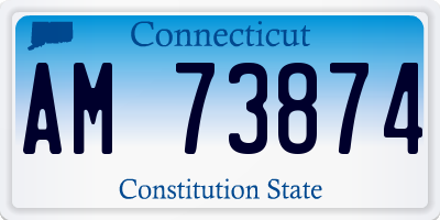 CT license plate AM73874