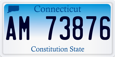 CT license plate AM73876
