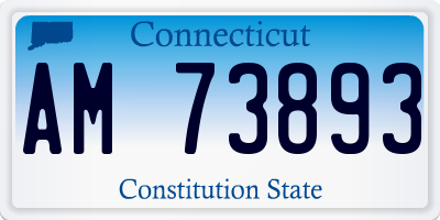 CT license plate AM73893