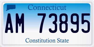 CT license plate AM73895