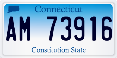 CT license plate AM73916