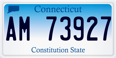 CT license plate AM73927
