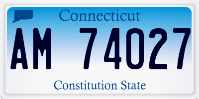 CT license plate AM74027