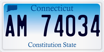 CT license plate AM74034