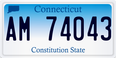 CT license plate AM74043