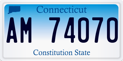 CT license plate AM74070