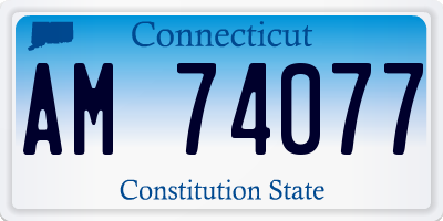 CT license plate AM74077