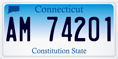 CT license plate AM74201