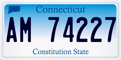CT license plate AM74227