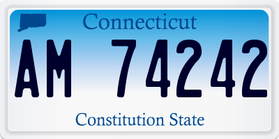 CT license plate AM74242