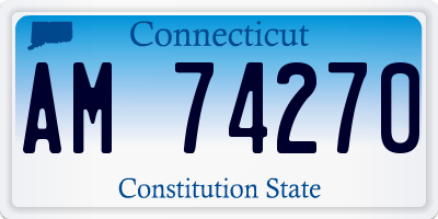 CT license plate AM74270